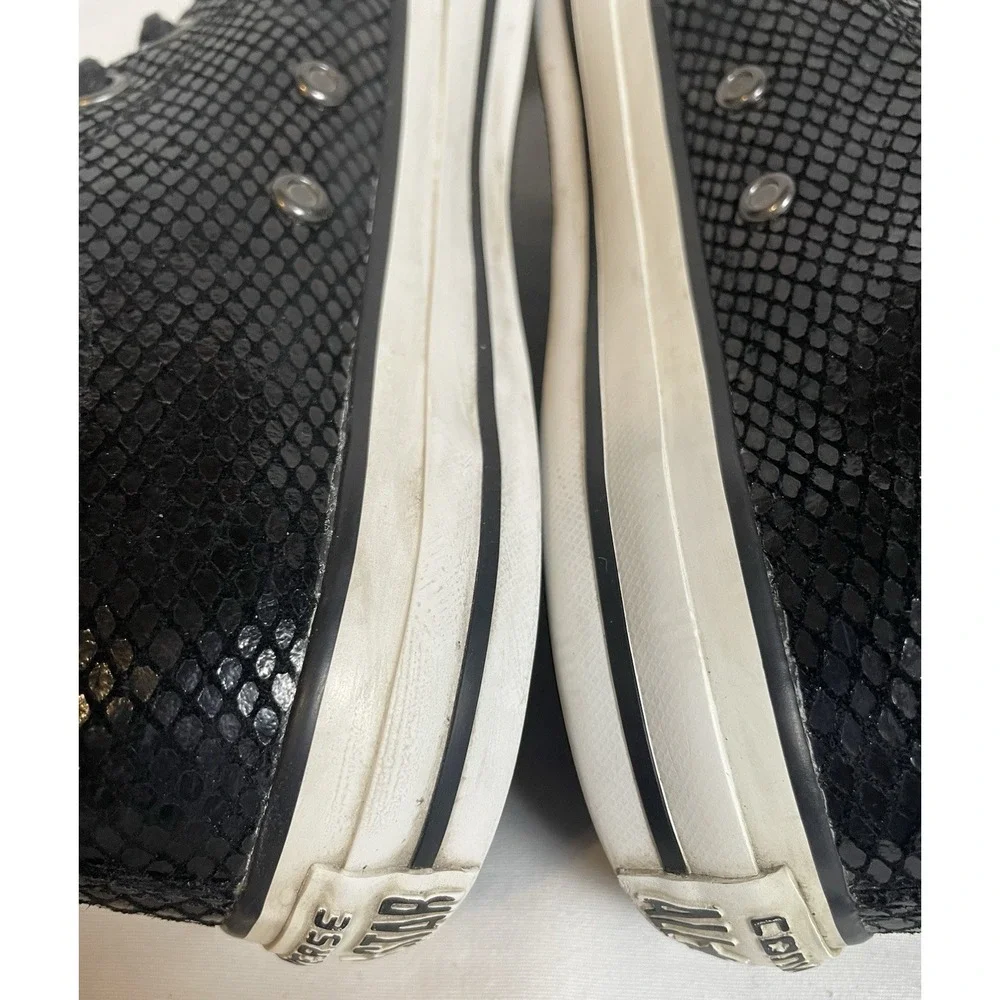 Converse All Star Chuck Taylor Sneakers Womens 9.5 Black Leather Low Top Classic